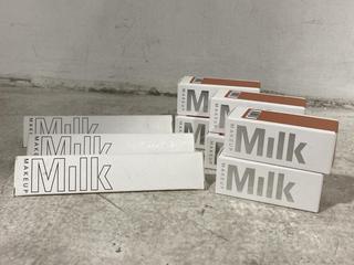 Lot 213  
            Chesterfield SR46 - Parcel Delivery Only 

                
9 X ASSORTED MILK MAKEUP BEAUTY PRODUCTS TO INCLUDE MILK MAKEUP FUTURE FLUID ALL ...