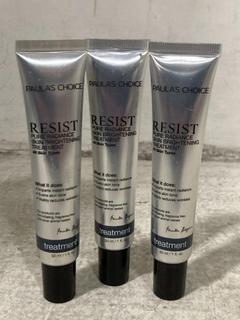 Lot 215  
            Chesterfield SR46 - Parcel Delivery Only 

                
3 X PAULA'S CHOICE RESIST PURE RADIANCE SKIN BRIGHTEN TREATMENT 30ML (LOCATION: G3)