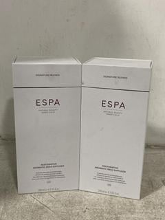 Lot 224  
            Chesterfield SR46 - Parcel Delivery Only 

                
2 X ESPA RESTORATIVE AROMATIC REED DIFFUSER 200ML (LOCATION: G3)