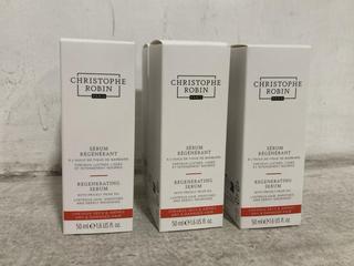 Lot 260  
            Chesterfield SR46 - Parcel Delivery Only 
                
6 X CHRISTOPHE ROBIN REGENERATING SERUM 50ML - TOTAL LOT ORIGINAL RRP £240 (LOCAT...
