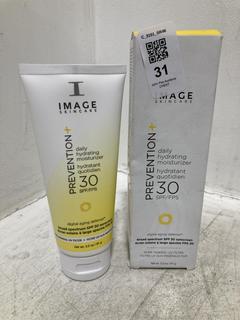 Lot 31  
            Chesterfield SR46 - Parcel Delivery Only 
                
2 X IMAGE SKINCARE PREVENTION DAILY HYDRATING MOISTURISER 91G - TOTAL LOT ORIGINA...