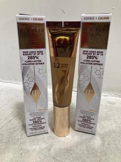 Lot 50  
            Chesterfield SR46 - Parcel Delivery Only 
                
2 X CHARLOTTE TILBURY BEAUTIFUL SKIN FOUNDATION IN SHADE 12 NEUTRAL 30ML (LOCATIO...