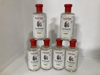 Lot 588  
            Chesterfield SR46 - Parcel Delivery Only 
                
6 X THAYERS ASTRINGENT WITCH HAZEL ALOE VERA LEMON FORMULA 355ML (LOCATION: G1)