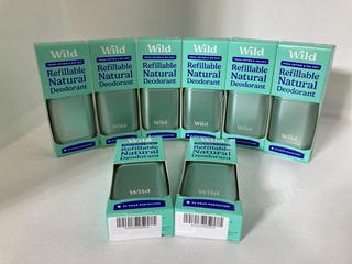 Lot 643  
            Chesterfield SR46 - Parcel Delivery Only 

                
8 X WILD REFILLABLE NATURAL 24-HOUR PROTECTION DEODORANT IN FRESH COTTON & SEA SA...