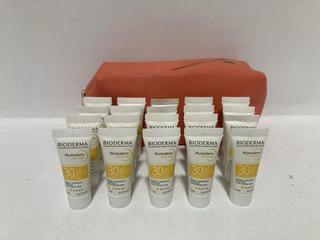 Lot 695  
            Chesterfield SR46 - Parcel Delivery Only 
                
20 X BIODERMA PHOTODERM SPF 30 SUN ACTIVE DEFENSE 5 ML - MAKEUP BAG INCLUDED (BBE...