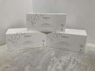 Lot 7  
            Chesterfield SR46 - Parcel Delivery Only 
                
3 X AURELIA AGE-DEFY COLLAGEN SHOTS IN PEACH & PASSIONFRUIT FLAVOUR - 10 X 30ML (...