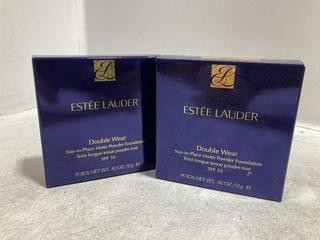Lot 81  
            Chesterfield SR46 - Parcel Delivery Only 
                
2 X ESTEE LAUDER DOUBLE WEAR MATTE POWDER IN SHADE 8N1 ESPRESSO (LOCATION: G2)