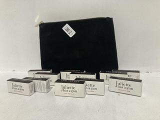 Lot 913  
            Chesterfield SR46 - Parcel Delivery Only 
                
11 X ASSORTED JULIETTE HAS A GUN PERFUMES TO INCLUDE JULIETTE HAS A GUN LUST FOR ...