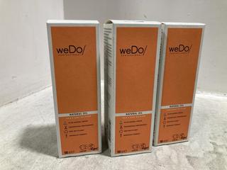 Lot 92  
            Chesterfield SR46 - Parcel Delivery Only 
                
3 X WEDO HAIR & BODY NATURAL OIL ELIXIR 100ML - TOTAL LOT ORIGINAL RRP £111 (LOCA...