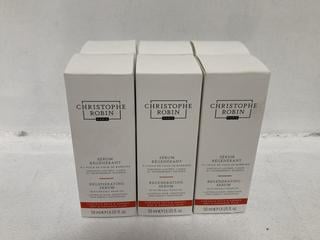 Lot 956  
            Chesterfield SR46 - Parcel Delivery Only 

                
6 X CHRISTOPHE ROBIN REGENERATING SERUM 50ML - TOTAL LOT ORIGINAL RRP £240 (LOCAT...