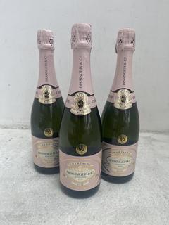 Lot 10  
            Chesterfield SR40 - Collection or Optional Delivery Available 
                
3 X BOTTLES OF BISSINGER & CO. BRUT ROSE CHAMPAGNE 750ML ABV 12.5% (LOCATION: SR3...