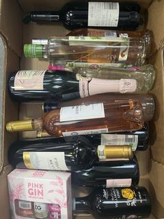 Lot 235  
            Chesterfield SR40 - Collection or Optional Delivery Available 

                
12 X ASSORTED ALCOHOLIC BEVERAGES TO INCLUDE CHAMPAGNE, WINE, VODKA AND GIN (LOCA...