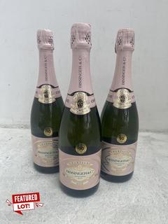 Lot 8  
            Chesterfield SR40 - Collection or Optional Delivery Available 
                
3 X BOTTLES OF BISSINGER & CO. BRUT ROSE CHAMPAGNE 750ML ABV 12.5% (LOCATION: SR3...