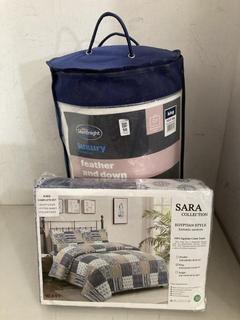 Lot 50  
            Chesterfield SR40 - Parcel Delivery Only 

                
SILENTNIGHT LUXURY FEATHER AND DOWN DUVET KING SIZE 10.5TOG TO INCLUDE EGYPTIAN S...