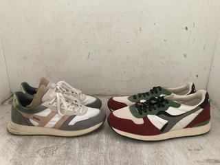 Lot 93  
            Chesterfield SR40 - Parcel Delivery Only 

                
GOLA TRAINERS IN WHITE/BEIGE SIZE UK 7 TO INCLUDE DIADORA TRAINERS IN RED/GREEN S...