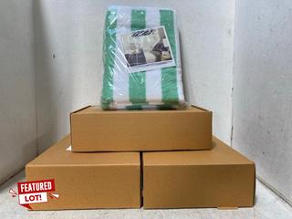 Lot 1021  
            Marchington SR18 - Parcel Delivery Only 
                
4 X SETS OF 2 CABANA STRIPE SEAFOAM GREEN BEACH TOWELS: LOCATION - BR2