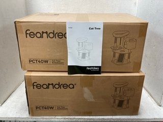 Lot 1095  
            Marchington SR18 - Parcel Delivery Only 
                
2 X FEANDREA PCT40W CAT TREES WITH SCRATCHING POST AND RAMP - COMBINED ORIGINAL R...