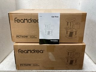 Lot 1099  
            Marchington SR18 - Parcel Delivery Only 
                
2 X FEANDREA PCT40W CAT TREES WITH SCRATCHING POST AND RAMP - COMBINED ORIGINAL R...