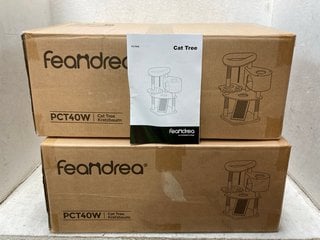 Lot 1100  
            Marchington SR18 - Parcel Delivery Only 
                
2 X FEANDREA PCT40W CAT TREES WITH SCRATCHING POST AND RAMP - COMBINED ORIGINAL R...