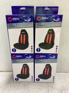 Lot 1107  
            Marchington SR18 - Parcel Delivery Only 

                
4 X HIGH BUCKET SEAT COVERS IN BLACK/RED - COMBINED ORIGINAL RRP £105: LOCATION -...