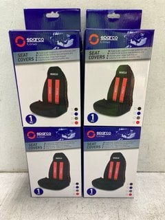 Lot 1110  
            Marchington SR18 - Parcel Delivery Only 

                
4 X HIGH BUCKET SEAT COVERS IN BLACK/RED - COMBINED ORIGINAL RRP £105: LOCATION -...