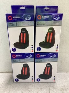 Lot 1112  
            Marchington SR18 - Parcel Delivery Only 

                
4 X HIGH BUCKET SEAT COVERS IN BLACK/RED - COMBINED ORIGINAL RRP £105: LOCATION -...