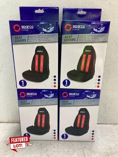 Lot 1116  
            Marchington SR18 - Parcel Delivery Only 

                
4 X HIGH BUCKET SEAT COVERS IN BLACK/RED - COMBINED ORIGINAL RRP £105: LOCATION -...