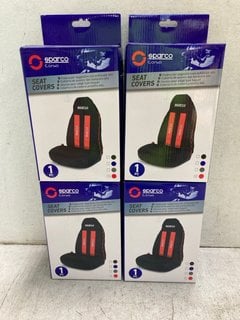Lot 1117  
            Marchington SR18 - Parcel Delivery Only 

                
4 X HIGH BUCKET SEAT COVERS IN BLACK/RED - COMBINED ORIGINAL RRP £105: LOCATION -...