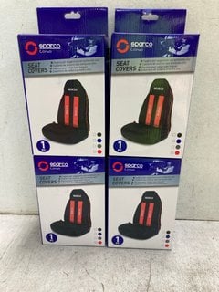 Lot 1121  
            Marchington SR18 - Parcel Delivery Only 

                
4 X HIGH BUCKET SEAT COVERS IN BLACK/RED - COMBINED ORIGINAL RRP £105: LOCATION -...