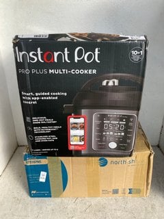 Lot 1135  
            Marchington SR18 - Parcel Delivery Only 

                
INSTANT POT PRO PLUS MULTI COOKER TO INCLUDE RUSSELL HOBBS 4 SLICE TOASTER IN WHI...