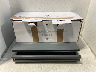 Lot 1150  
            Marchington SR18 - Parcel Delivery Only 

                
MF DIADEM PLUS STAINLESS STEEL PAN SET TO INCLUDE GREY STORAGE TUB: LOCATION - BR9