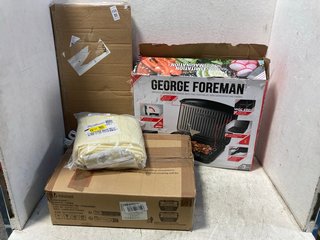 Lot 1151  
            Marchington SR18 - Parcel Delivery Only 

                
4 X ASSORTED ITEMS TO INCLUDE GEORGE FOREMAN GRILL: LOCATION - BR9