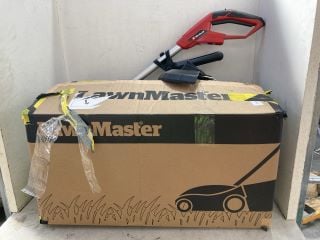 Lot 1155  
            Marchington SR18 - Parcel Delivery Only 

                
EINHELL GE-CT CORDLESS GRASS TRIMMER TO ALSO INCLUDE LAWNMASTER 34CM 1400W ELECTR...