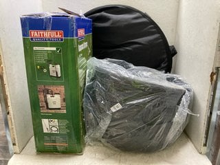 Lot 1180  
            Marchington SR18 - Parcel Delivery Only 

                
3 X ASSORTED GARDEN ITEMS TO INCLUDE FAITHFULL 16L PRESSURE WASHER: LOCATION - BR11