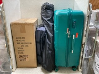 Lot 1183  
            Marchington SR18 - Parcel Delivery Only 

                
4 X ASSORTED TRAVEL SUITCASES TO INCLUDE MEDIUM SIZED 4 WHEELED SUITCASE IN GREEN...