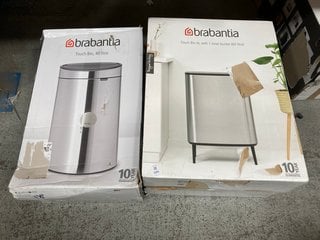 Lot 1205  
            Marchington SR18 - Parcel Delivery Only 

                
BRABANTIA 60L TOUCH BIN IN SILVER TO INCLUDE BRABANTIA 40L TOUCH BIN IN SILVER: L...