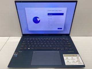 Lot 1003  
            Nationwide - Parcel Delivery Only 

                
ASUS ZENBOOK  14 OLED 1TB LAPTOP: MODEL NO UX3402V. INTEL CORE I9-13900H, 16GB RA...