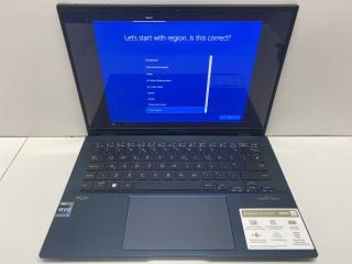 Lot 1004  
            Nationwide - Parcel Delivery Only 

                
ASUS ZENBOOK 14 OLED 1TB LAPTOP: MODEL NO UX3402V. INTEL CORE I7-13700H, 16GB RAM...