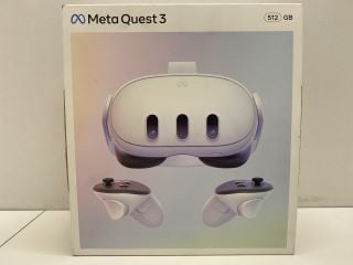 Lot 1010  
            Nationwide - Parcel Delivery Only 

                
META QUEST 3 512GB STORAGE VR HEAD SET (ORIGINAL RRP - £470): MODEL NO S3A  [JPTE...