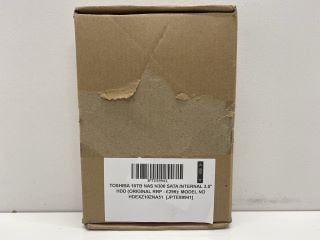 Lot 1014  
            Nationwide - Parcel Delivery Only 

                
TOSHIBA 18TB NAS N300 SATA INTERNAL 3.5" HDD (ORIGINAL RRP - £299): MODEL NO HDEX...