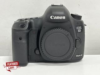 Lot 101  
            Nationwide - Parcel Delivery Only 

                
CANON EOS 5D MARK III 22.3 MEGAPIXELS DSLR CAMERA IN BLACK: MODEL NO DS126321 (WI...