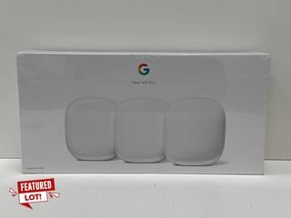 Lot 108  
            Nationwide - Parcel Delivery Only 

                
GOOGLE NEST WIFI PRO | 3-PACK ROUTER WI-FI (ORIGINAL RRP - £379) IN SNOW: MODEL N...