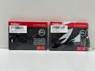 Lot 112  
            Nationwide - Parcel Delivery Only 

                
2 X KINGSPEC 512 GB SSD PC COMPONENTS: MODEL NO P3-512 (IN BOX) [JPTM148230]. THI...