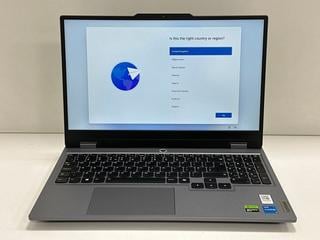 Lot 76  
            Nationwide - Parcel Delivery Only 

                
LENOVO LOQ 15IAX9 1TB LAPTOP IN LUNA GREY: MODEL NO 83GS00DLUK (WITH BOX & CHARGE...