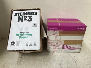 Lot 101  
            Marchington SR14 - Parcel Delivery Only 
                
BOX OF STEINBEIS NO3 A4 RETHINKING PAPER TO INCLUDE BOX OF XEROX PERFORMER A4 PRI...