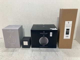 Lot 1074  
            Marchington SR14 - Parcel Delivery Only 
                
4 X HOUSEHOLD ITEMS TO INCLUDE MADE BY ZEN LONDON CHI CERAMIC AROMA DIFFUSER WITH...