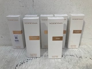 Lot 1085  
            Marchington SR14 - Parcel Delivery Only 
                
7 X ASSORTED YODEYMA EAU DE PARFUM 50ML TO INCLUDE TEMIS , POWER WOMEN , CELEBRIT...