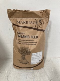 Lot 108  
            Marchington SR14 - Parcel Delivery Only 
                
MARRIAGES 20KG ORGANIC LAYERS PELLETS ORGANIC FEED - 02.2026: LOCATION - H3