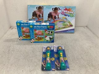 Lot 1174  
            Marchington SR14 - Parcel Delivery Only 
                
6 X BABY TOYS TO INCLUDE 2 X SPLASH WATER DOODLE MAT: LOCATION - F13