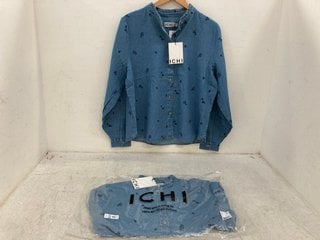 Lot 1178  
            Marchington SR14 - Parcel Delivery Only 
                
2 X ICHI ARCHER BLUE DENIM SHIRT - UK SIZE 38 - COMBINED RRP £138: LOCATION - F13